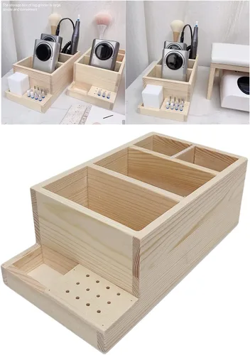 Miniatura 4 de Esquirla Brocas de madera para taladro de uñas, soporte de madera para práctica de uñas en el hogar, contenedor de caja de exhibición de bricolaje
