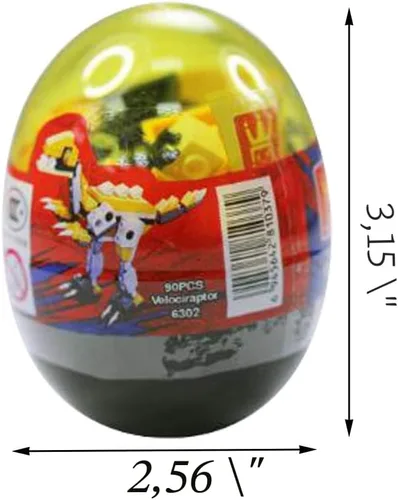 Miniatura 6 de Anditoy Paquete de 4 juguetes de bloques de construcción de dinosaurios en huevos gigantes para niños y niñas, rellenos de cesta de Pascua, regalos