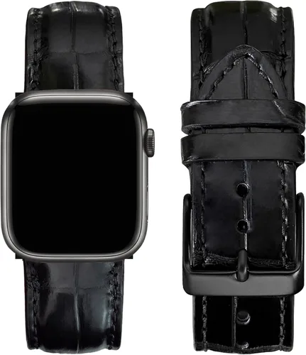 AIIigator - Correa de reloj hecha a mano de cuero compatible con Apple Watch Ultra de 1.929 in 1.772 in 1.732 in 1.654 in 1.614 in 1.575 in 1.496 in