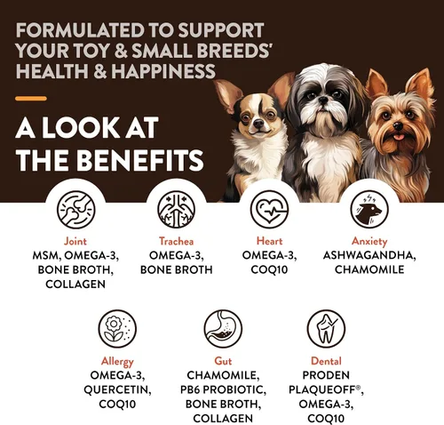 Miniatura 2 de NaturVet Suplemento para Razas Pequeñas - para Apoyo Articular, Digestión, Cuidado de la Piel y el Pelaje - Multivitamínicos para Perros