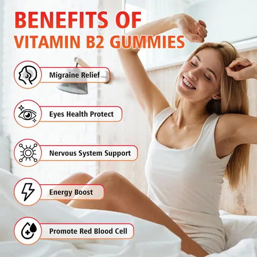 Miniatura 3 de Gomitas de vitamina B2, riboflavina de 400 mg con magnesio para niños y adultos, gomitas B2 para alivio de la migraña y apoyo energético, sabor a