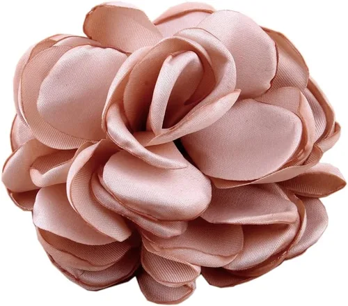 Miniatura 13 de Huralona 10 flores de cinta de satén para manualidades, lazo, boda, diciembre, vintage, flores de tela, rosas artificiales para tocado, apliques
