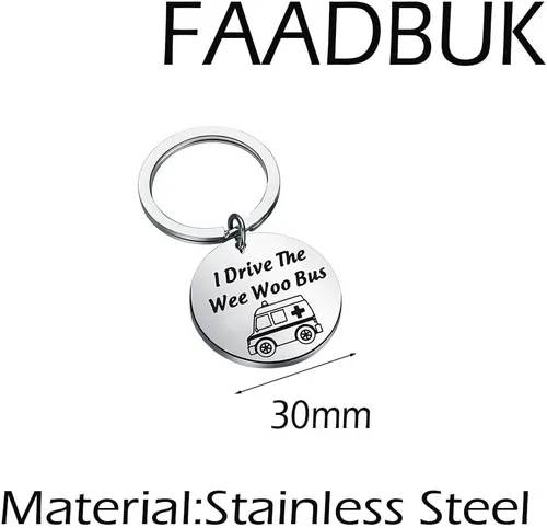 Miniatura 2 de FAADBUK Llavero de conductor de ambulancia, regalo de respuesta I Drive The Wee Woo Autobús de emergencia para vehículo de emergencia, regalo