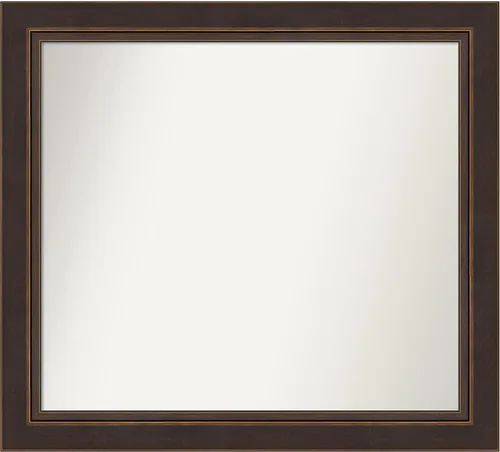 Miniatura 277 de Amanti Art Espejo de baño de bronce para sobre el fregadero, 24 x 24 pulgadas, espejo cuadrado de bronce Lara para tocador, marco de madera