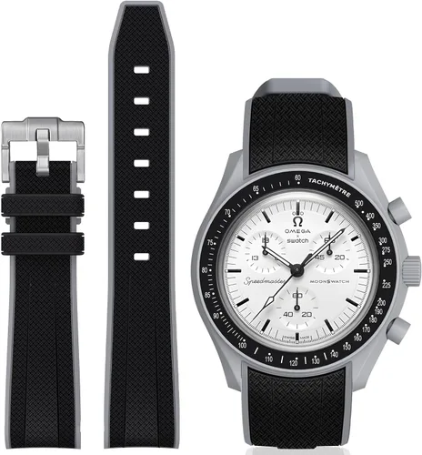 Miniatura 19 de Correa Stanchev para reloj Moonswatch, correa de silicona suave curvada sin espacio de 20mm para reloj Omega X Swatch Speedmaster, correa