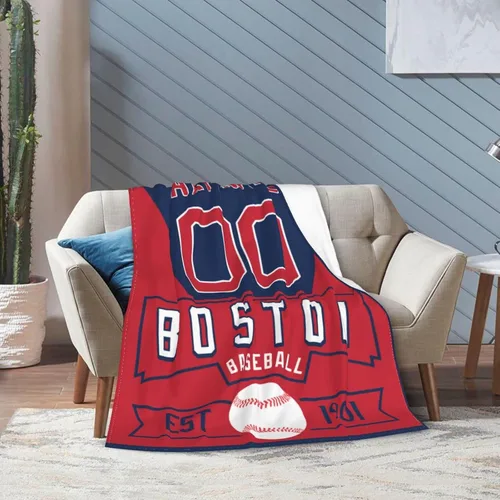 Miniatura 9 de Manta personalizada para fanáticos de la cama, regalo de béisbol, ciudad, invierno, verano, manta de forro polar con nombre y número personalizados