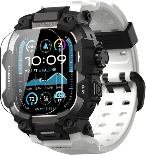 Miniatura 8 de ULTIMAL - Funda resistente con correa para Apple Watch 49mm, compatible con Apple Watch Ultra 3/2/1, cubierta protectora a prueba de golpes de grado