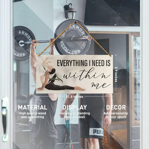Miniatura 2 de Letrero decorativo de meditación, Everything I Need Is within Me, Yoga inspirador motivacional Mindfulness Home Gym Decoración de pared Arte de A10