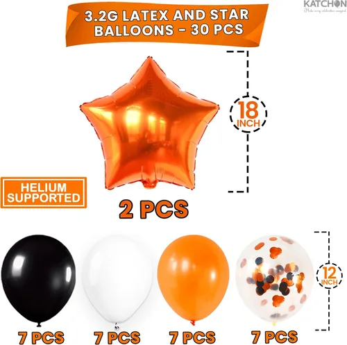 Miniatura 4 de KatchOn, Juego de globos negros 2026, gigantes de 40 pulgadas, paquete de 34 Globos de graduación naranja y negro 2026, decoraciones de graduación