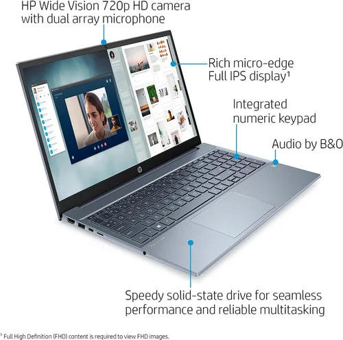 Miniatura 2 de HP Laptop Pavilion 2022 FHD 1080P IPS de 15.6 pulgadas, AMD Ryzen 7-5700U de 8 núcleos (hasta 4.3 GHz, Beat i7-1180G7), 32 GB de RAM, 1 TB NVMe SSD