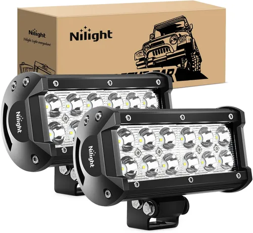 Nilight Barra de luz LED 2 unids 36 W 6.5 pulgadas Spot Off Road Super brillante conducción niebla barco conducción SUV lámpara de trabajo