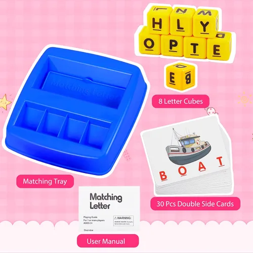 Miniatura 4 de Juego de emparejar letras, ortografía de palabras y mejora la memoria, juguete educativo de aprendizaje temprano para niños de preescolar y jardín