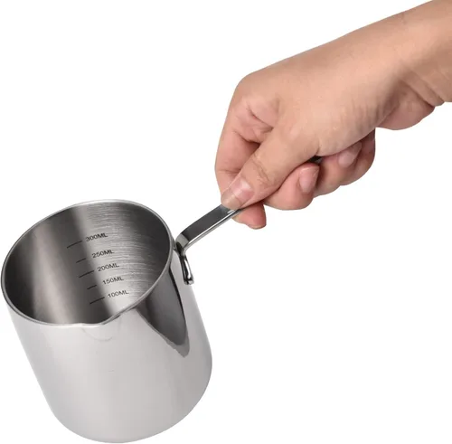 Miniatura 7 de IMEEA Calentador de mantequilla de 10 oz / 10.1 fl oz de una sola porción de leche y salsa sartén de calefacción 18/10 de acero inoxidable de tres