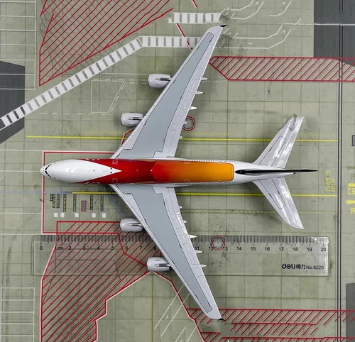 Miniatura 2 de Modelo de aleación de avión fundido a presión, modelo de avión 1/400 Singapore Airlines A380-800, juguetes y decoraciones para adultos, 7.9 x 4.6