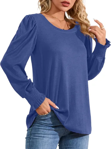 Miniatura 2 de NILOUFO Camisas de manga larga para mujer, blusas casuales de moda, blusas elegantes y modernas