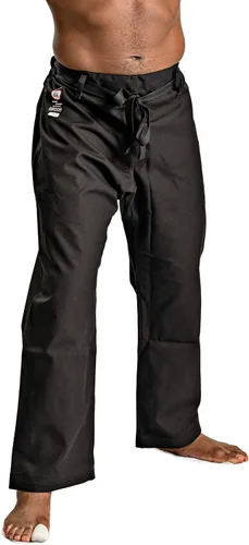 Ronin - Pantalones de karate pesados, color negro, blanco o camuflaje, 100% algodón, 12 onzas, cintura tradicional con cordón