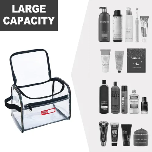 Miniatura 5 de Rough Enough - Neceser de maquillaje transparente grande, bolsa organizadora de cosméticos, bolsa con cremallera para accesorios de viaje