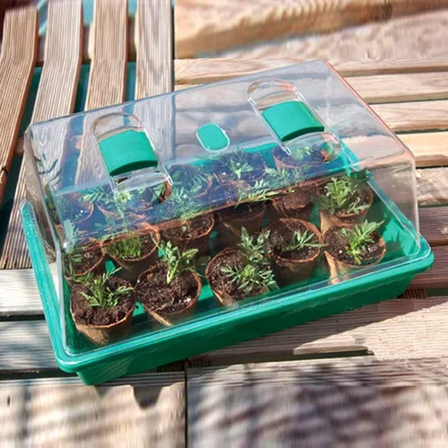 Miniatura 2 de Propagador con cúpulas de ventilación de humedad,Bandeja de cultivo resistente Mini invernadero para plántulas,Clones