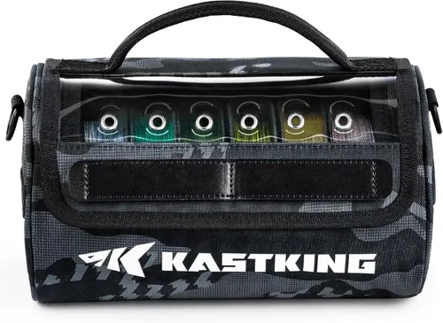 KastKing BaitSpace Bolsa de gestión de línea, bolsa de almacenamiento de línea de pesca con nailon resistente al agua, ventana transparente, divisor