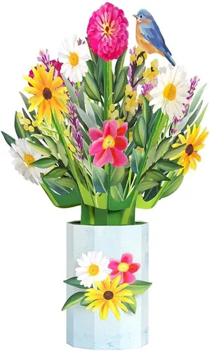 Lovepop Ramo de flores de Susan de ojos negros – Ramo de flores de papel amarillo 3D para ella, amiga, mamá, compañera de trabajo (agradecimiento,