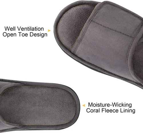 Miniatura 4 de Cómodas pantuflas de espuma viscoelástica para hombre, transpirables, microgamuza