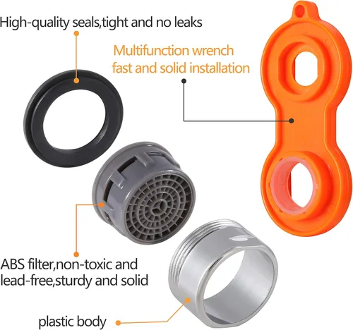 Miniatura 2 de 24 aireadores de grifo, reemplazo de restrictor de flujo de grifo de cocina de 15/16 pulgadas (0.945 in) con llave, aireadores de fregadero de rosca