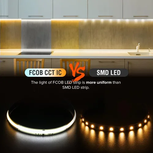 Miniatura 2 de BTF-LIGHTING FCOB - Tira LED COB direccionable WS2811 IC 3000K blanco cálido, flexible, de alta densidad, uniforme, luz blanca de persecución, 16.4