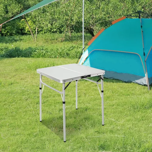 Miniatura 2 de REDCAMP Mesa plegable cuadrada pequeña de 2 pies, mesa de campamento portátil de aluminio de altura ajustable ligera para picnic, playa, al aire