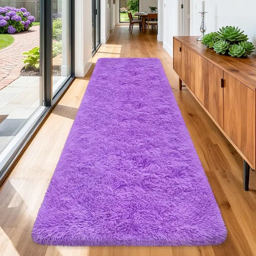 Miniatura 53 de Alfombras verdes para dormitorio de niños: alfombra de pasillo lavable de 2x6, alfombras pequeñas antideslizantes, esponjosas, suaves, peludas
