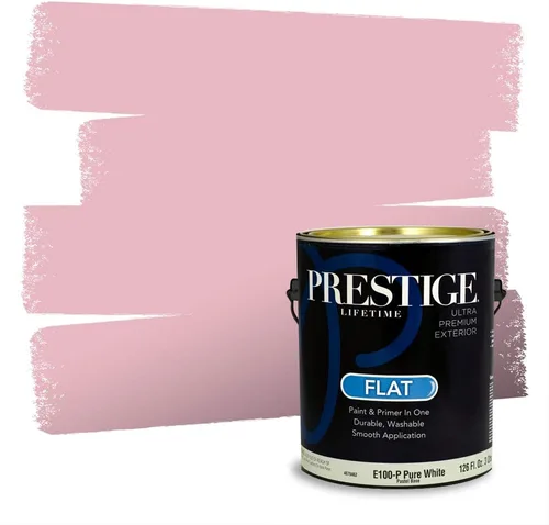 Miniatura 77 de Prestige Paints Pintura exterior e imprimación en uno, 1 galón, plano, coincidencia comparable de Valspar* Amber Rose*