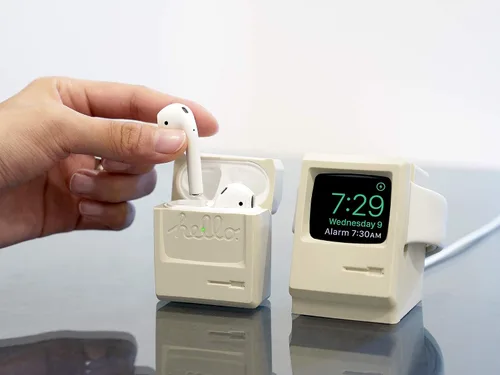 Miniatura 2 de elago AW3 - Funda de silicona compatible con Airpods 1 y 2, diseño clásico de monitor, luz LED visible, funda de silicona de alta calidad