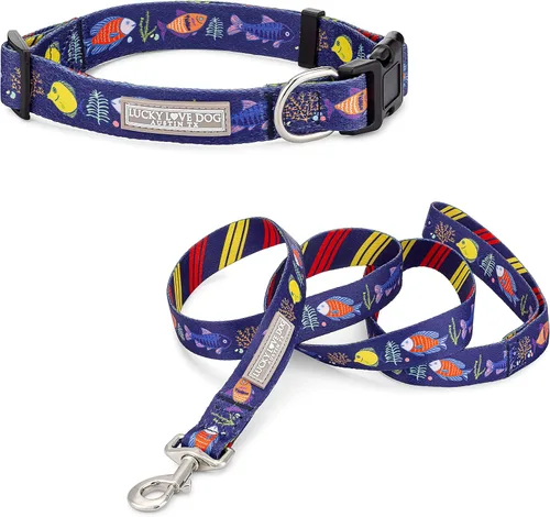 Miniatura 16 de Lucky Love Dog - Collar de perro ajustable con hebilla de fácil clic para los grandes, duradero y cómodo para perros machos y hembras, collar