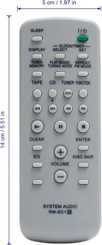Miniatura 2 de RM-SC1 - Control remoto de repuesto compatible con Sony Mini Hi-Fi Component Stereo System MHC-GX450 MHCGX450 CMT-NE3 MHC-GX250 CMTNE3 MHCGX250