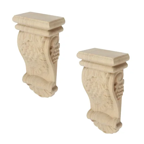 Miniatura 6 de Woogim 2 soportes de madera tradicionales de madera para estantes decorativos para el hogar, techo, esquina, decoración de esquina de 1.97 pulgadas
