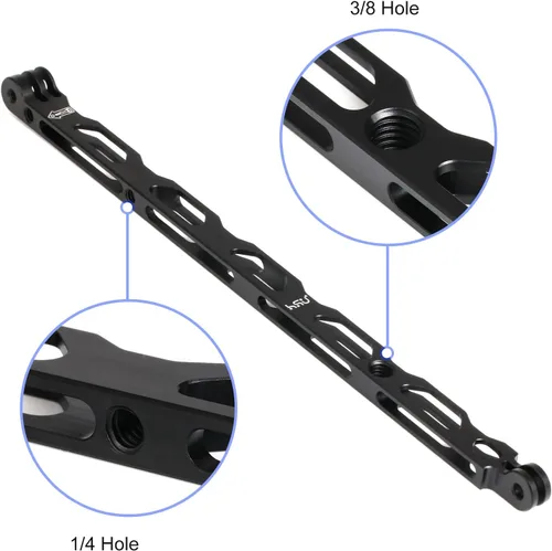 Miniatura 5 de HSU - Kit de brazo de extensión de aleación de aluminio para casco de montaje en poste de metal, soporte de brazo de extensión para GoPro Hero Negro
