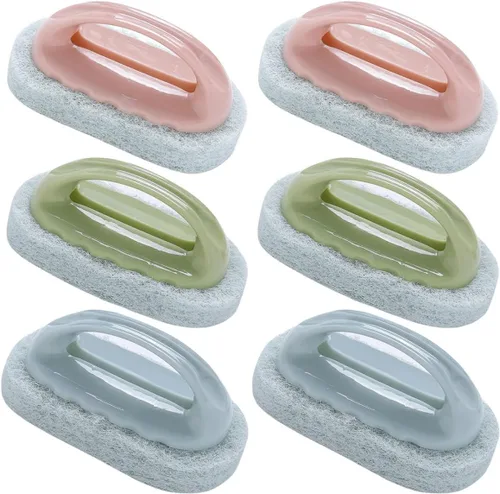 Miniatura 9 de Cabilock Cepillo de mango de limpieza, esponja para fregadero, esponja para lavavajillas, mango de lavado, almohadilla de cepillo de esponja