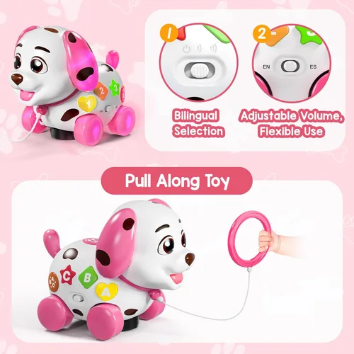 Miniatura 5 de Juguetes para niñas de 1 año, regalos, regalo de primer cumpleaños para niña, juguete para bebé de 6-12-18 meses, juguete educativo musical para Rosa