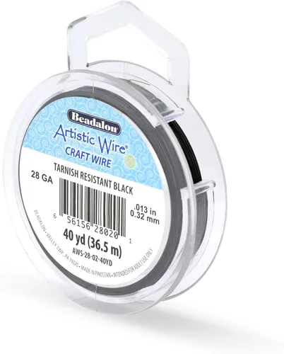 Miniatura 62 de Artistic Wire, alambre para manualidades de calibre 22 bañado en plata, resistente a las manchas, color cobre, blanco, 9,1 m
