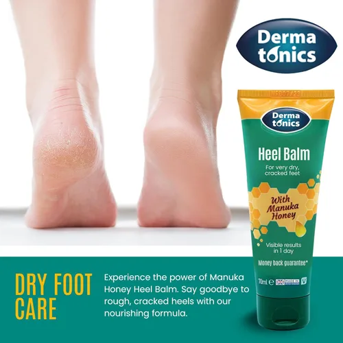 Miniatura 5 de Dermatonics Crema de pies para talones secos y agrietados, 25% de urea con miel de manuka, tratamiento hidratante intensivo del talón, removedor