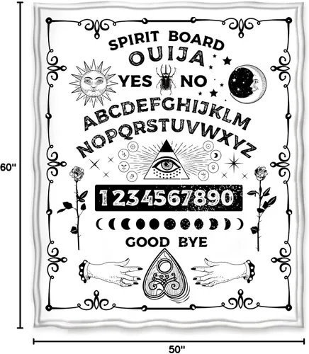 Miniatura 7 de Jekeno Manta con Tablero de Ouija, Regalos para Mujeres, Hombres, Niños, Niñas, Niños, Día de la Madre para Mamá, Papá, Decoración Gótica de Bruja