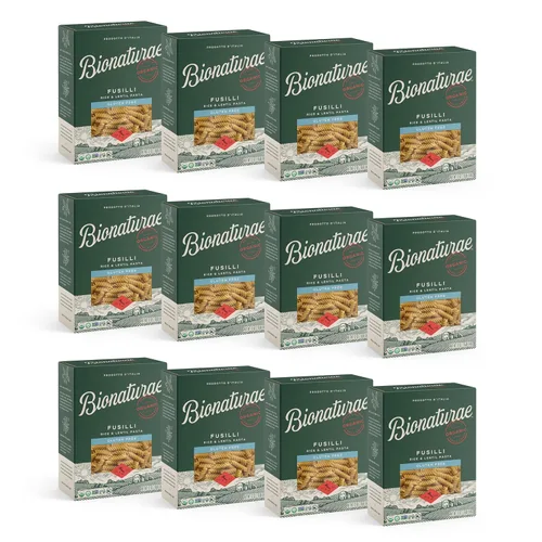 Miniatura 9 de Bionaturae Fusilli Pasta Fideos - Pasta orgánica sin gluten, pasta de arroz y lentejas, certificado Kosher, alta proteína, sin OMG, pasta Fusilli