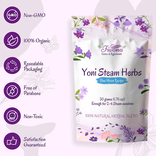 Miniatura 6 de Fivona Yoni Hierbas vaporizantes - para uso femenino y rituales - V-Detox, limpieza, lavado, control de olores - 2 a 4 sesiones - Balance de pH
