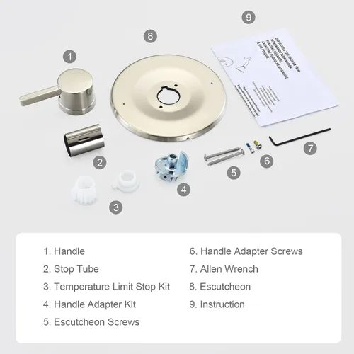 Miniatura 5 de Kit de molduras de ducha y bañera, compatible con válvula Moen Posi-Temp, níquel cepillado