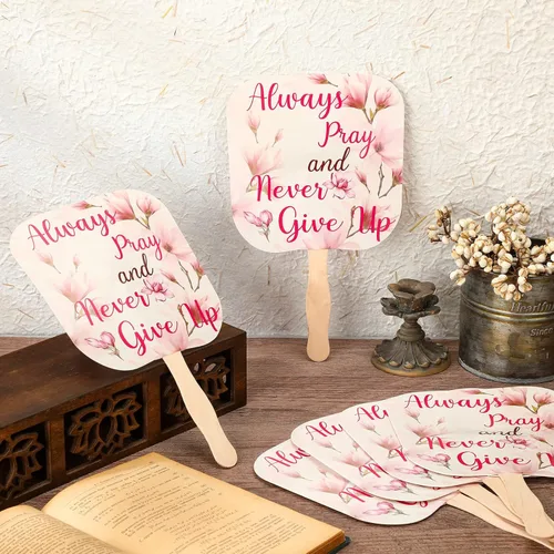 Miniatura 7 de Sherr 50 piezas de regalos inspiradores cristianos a granel para mujeres, hombres, fanáticos de la iglesia, abanicos de madera de mano, funeral