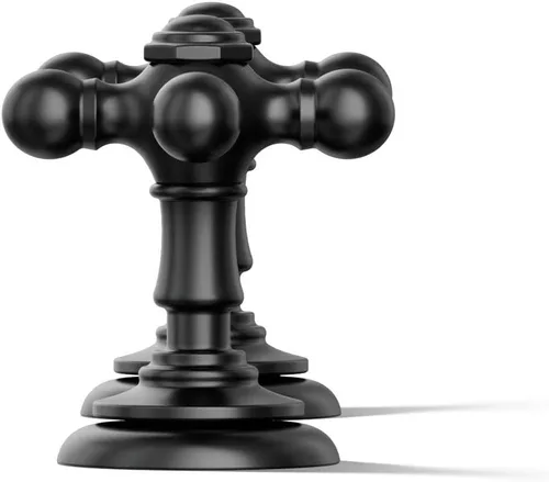 Miniatura 9 de KOHLER K-98068-3-BL Artifacts - Manijas de grifo para lavabo de baño, cruz, metal premium para mayor durabilidad, color negro mate