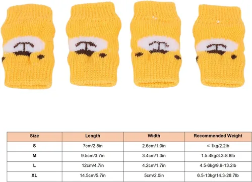 Miniatura 2 de Haofy 4PCS Dog Elbow Protector Sleeve Dog Recovery Sleeve Cartoon Bear Pattern Joint Protection Knee Socks Anti Slip Dirt Prevent Injury Protect The
