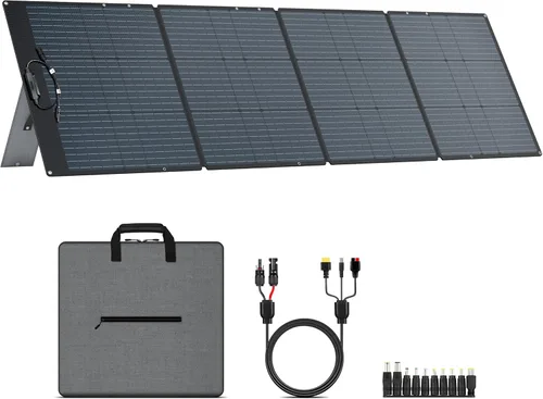Miniatura 11 de Panel solar portátil de 200 W para estación de energía, kit de panel solar ETFE plegable ultraligero, 24% de alta eficiencia, IP68 impermeable