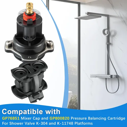 Miniatura 4 de GP876851 Kit de tapa mezcladora y cartucho de equilibrio de presión, compatible con las plataformas Kohler K-304 y K-11748, kit de reparación