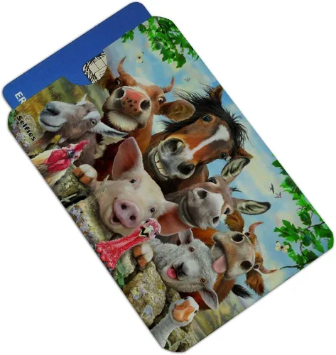 Miniatura 2 de Farm Selfie - Juego de 4 fundas protectoras para cartera, diseño de pollo y oveja