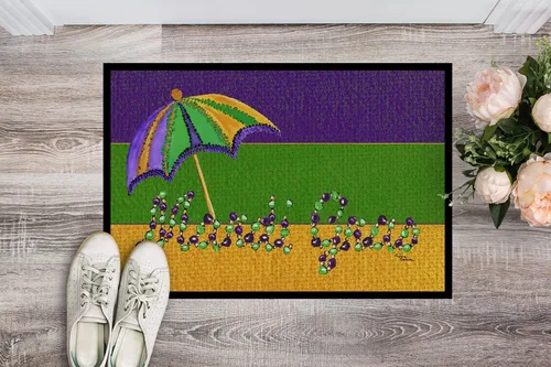 Miniatura 3 de Caroline's Treasures Tapete 8381MAT Mardi Gras de 18 x 27 pulgadas, tapete para puerta delantera, para interiores y exteriores, para entrada